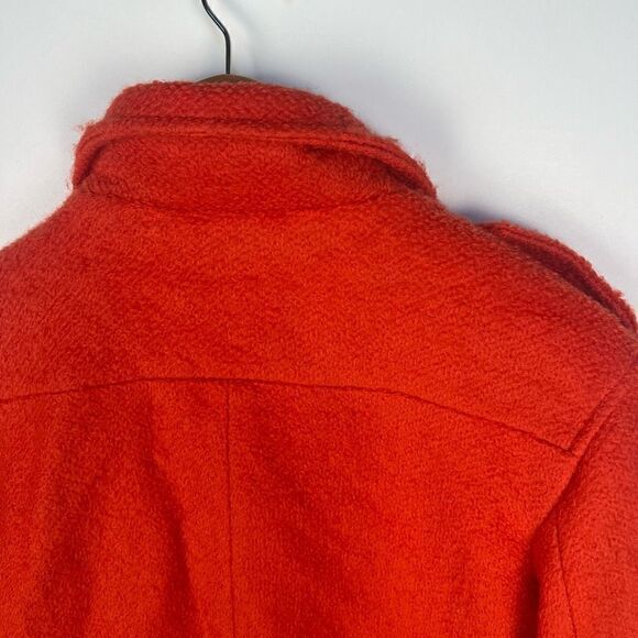 Sister Jane Tweed Boucle Moto Jacket Biker Wool Blend Orange women’s size S - Picture 5 of 9